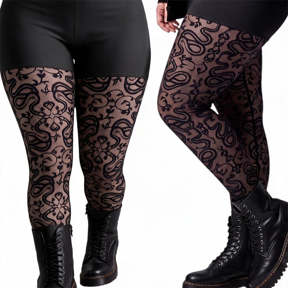 TORRID Snake Gothic Designed Flocked Textured Leggings NWT Size 2X